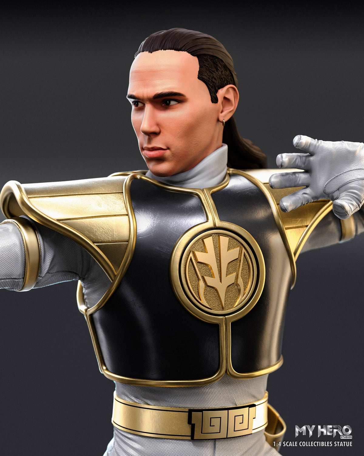 My Hero Studios Tribute Series White Ranger 1/4 Scale Collectible Statue